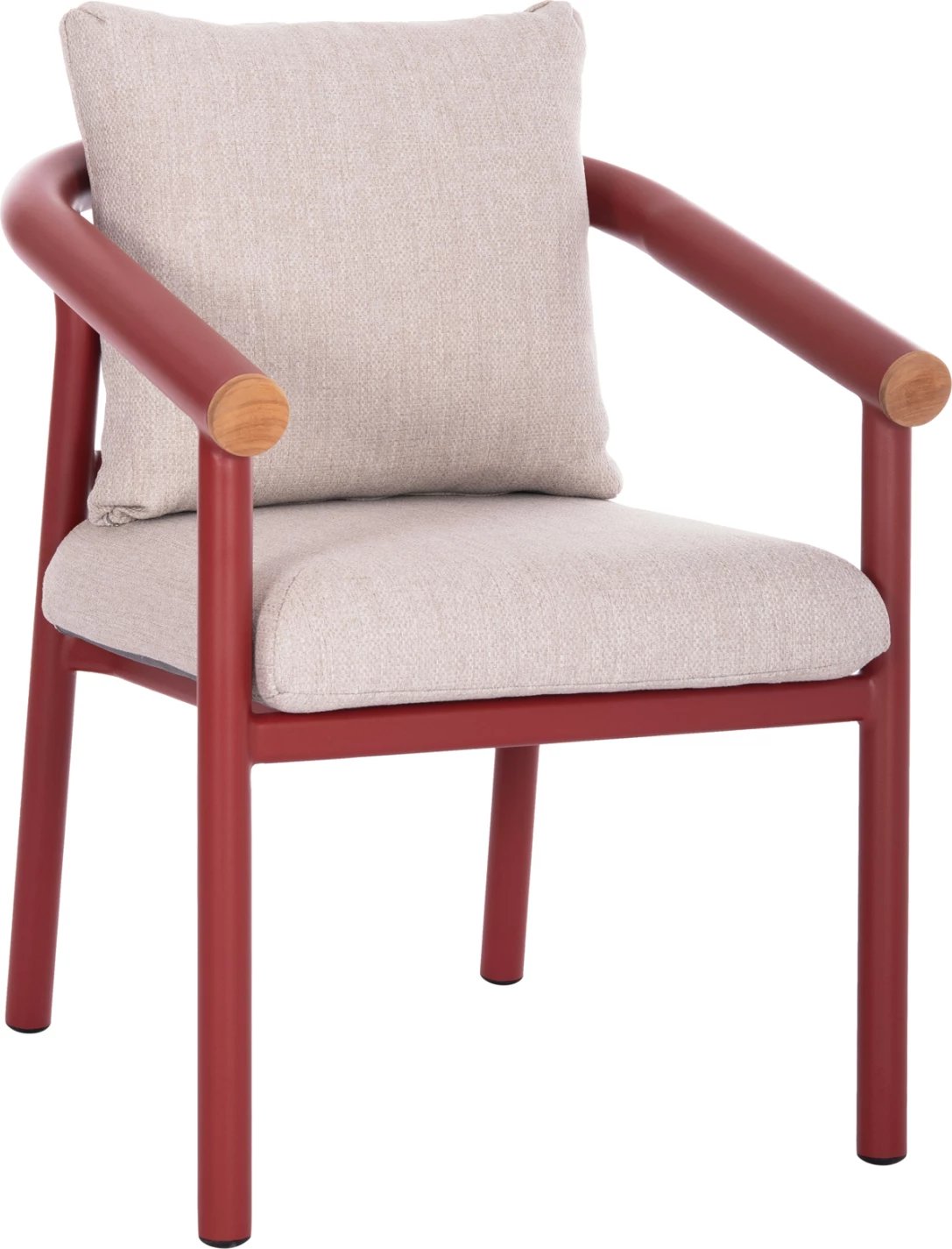 Karrige ngrënieje EUTOPIA, alumin, ngjyrë e kuqe-bezhë, 62x66x78cm