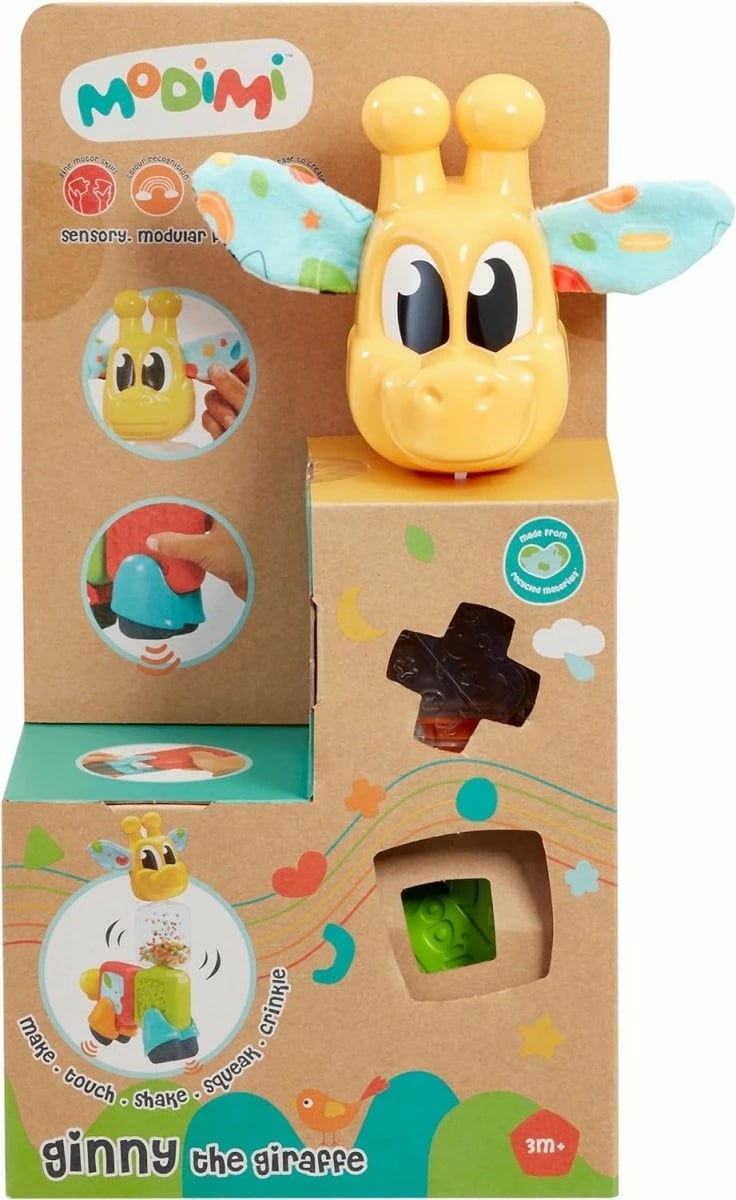 Lodër sensorike modulare Goliath Modimi Giraffe Ginny, plastikë e ricikluar, shumëngjyrëshe