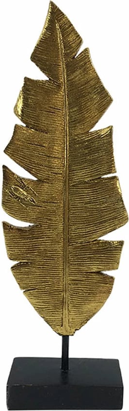 Dekor gjethe KASAMA, polirezine, ar e zi, 11x5x34 cm