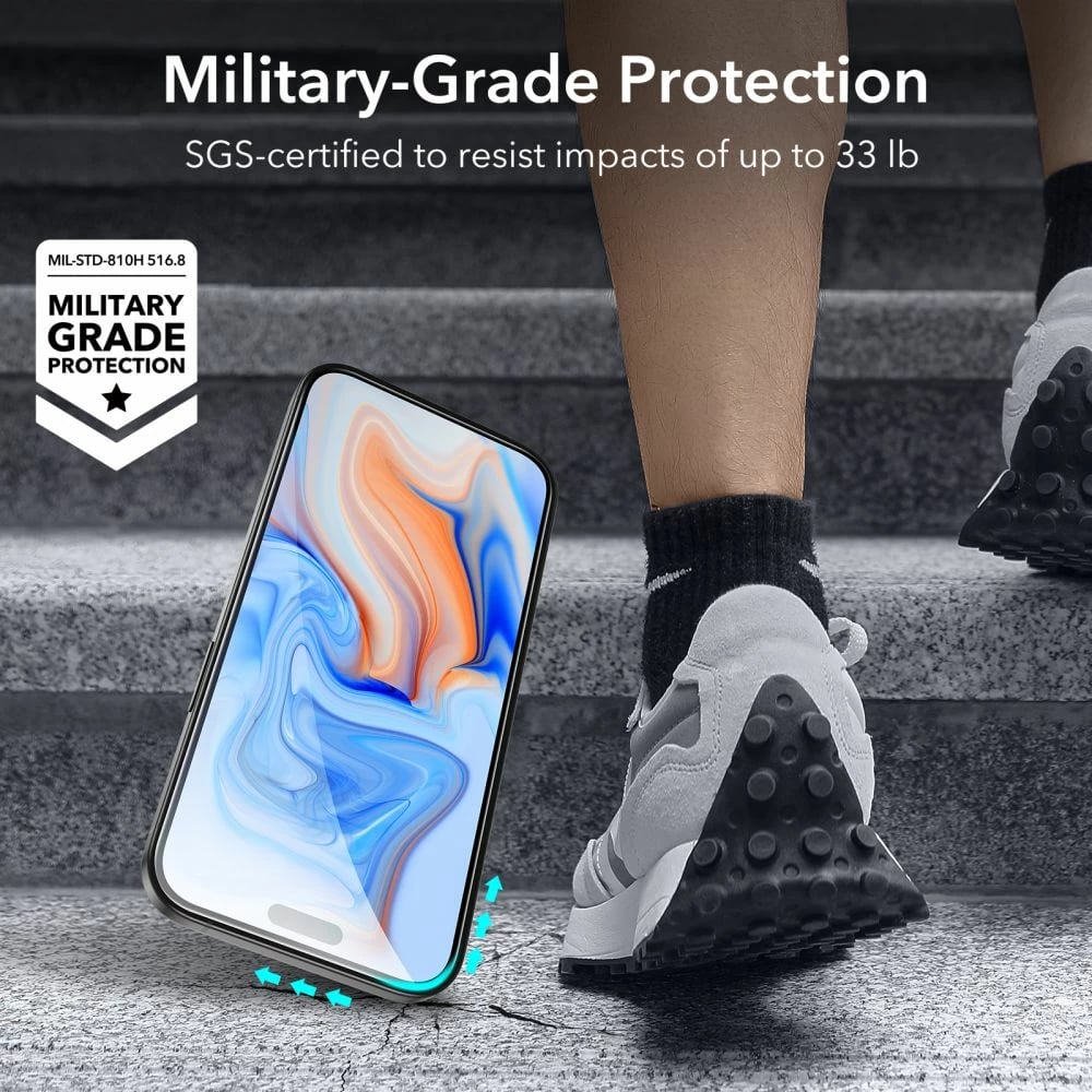 Mbrojtës xhami ESR për iPhone 15, 2 copë, i zi