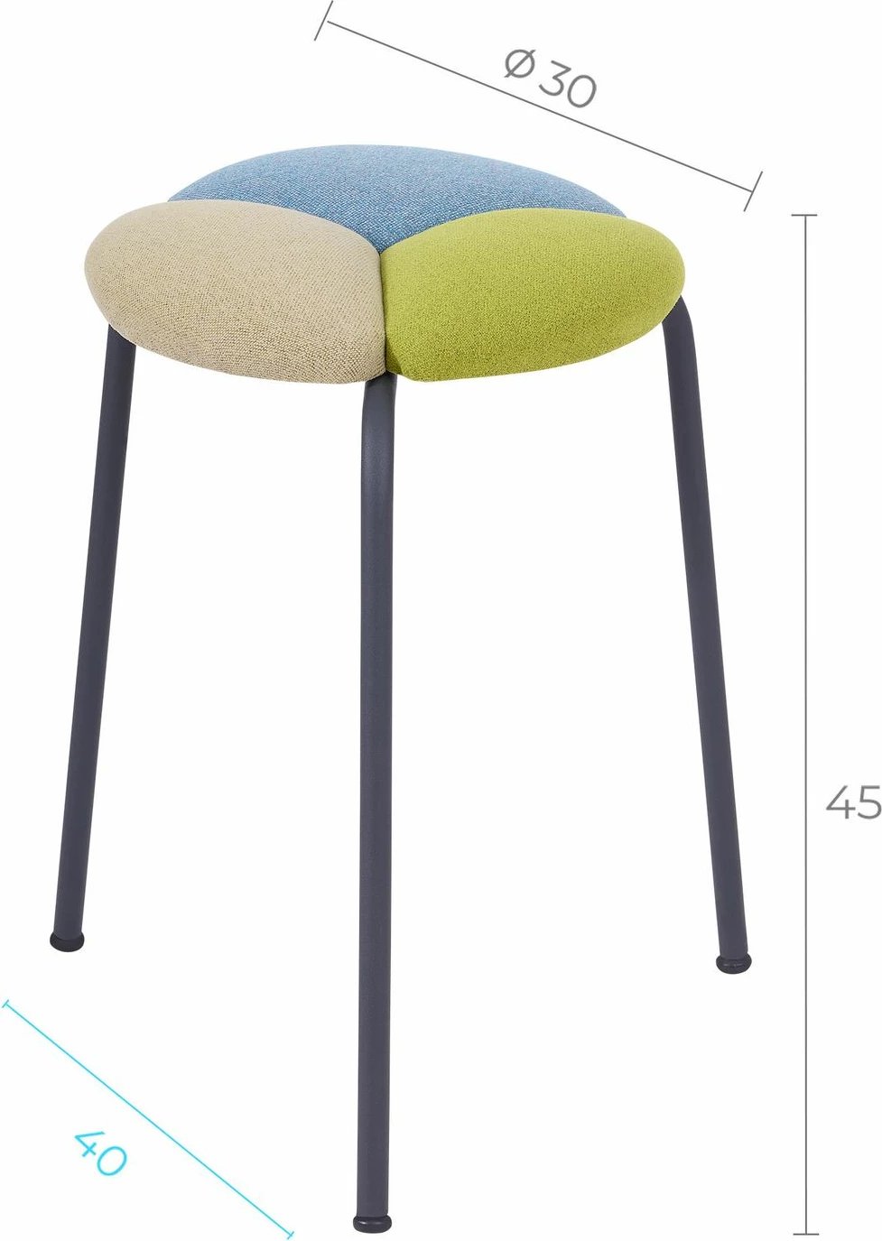 Set karrigesh për bar, shumëngjyrëshe, Skye Decor, 4 copë