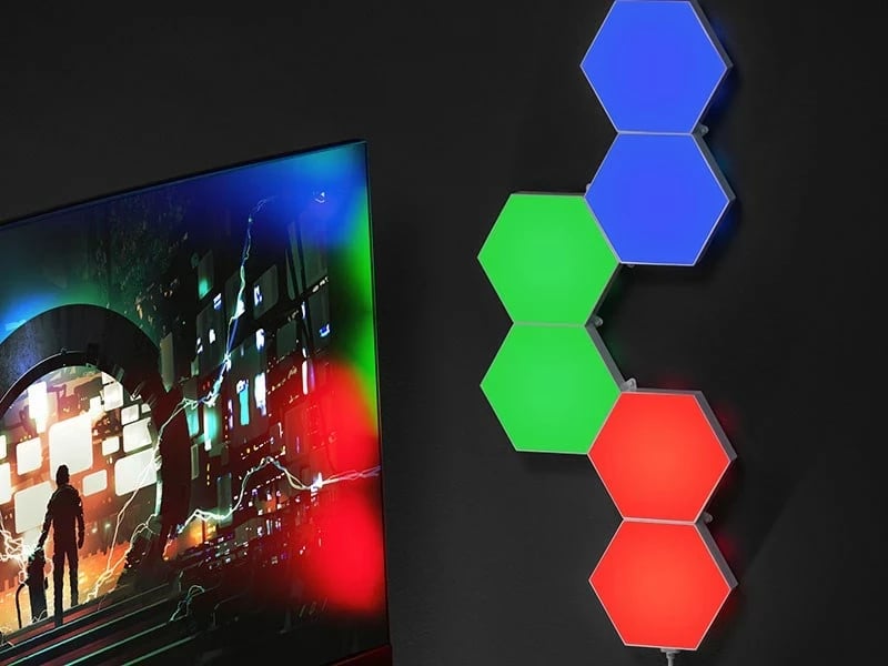 Llampa dekorative Tracer hexagonal RGB Ambience, Smart Hexagon TRAOSW47256, Multingjyrëshe