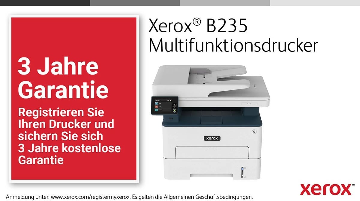 Printer multifunksional Xerox B235, laser, mono, wireless, duplex, A4, 251 fletë, bardhë/blu