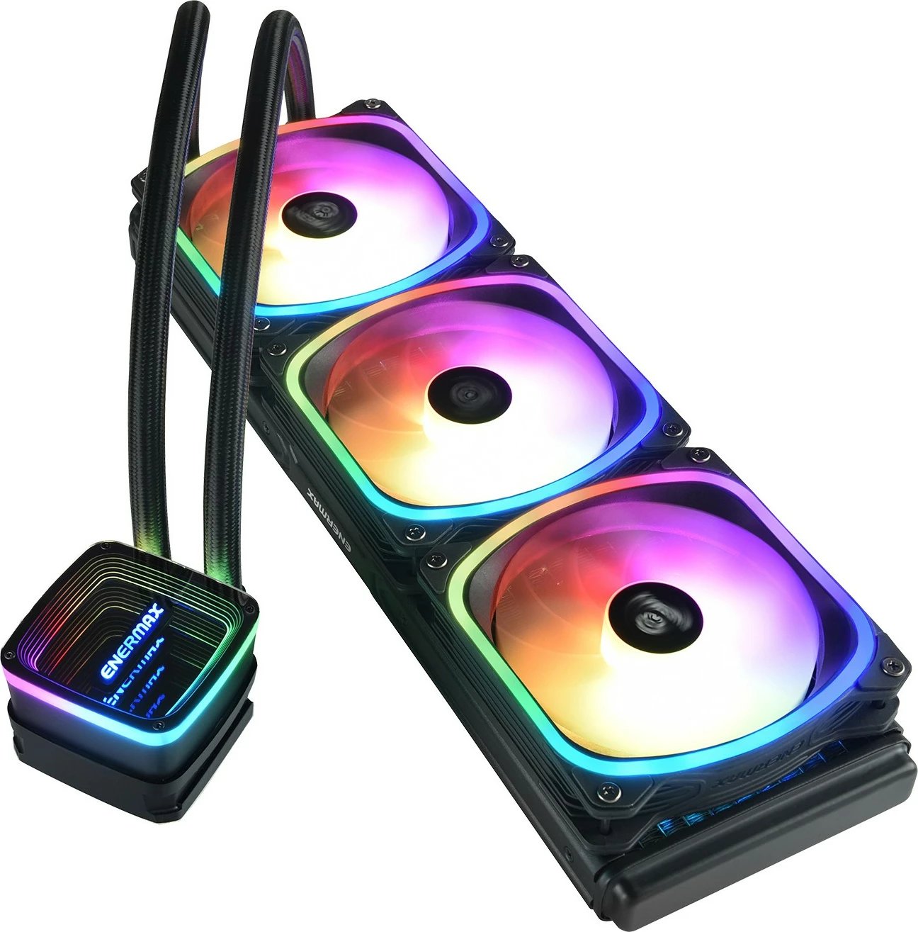 Ftohës uji Enermax Aquafusion ADV ELC-AQFA360-SQA, 360mm, 3x120mm, ARGB, i zi