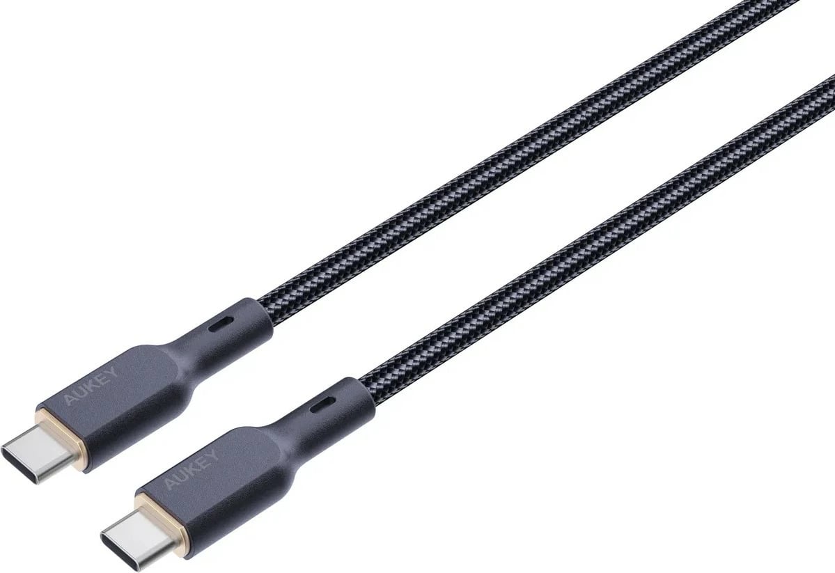 Kabllo USB-C në USB-C AUKEY CB-KCC101, 1m, Kevlar, 100W, E zezë