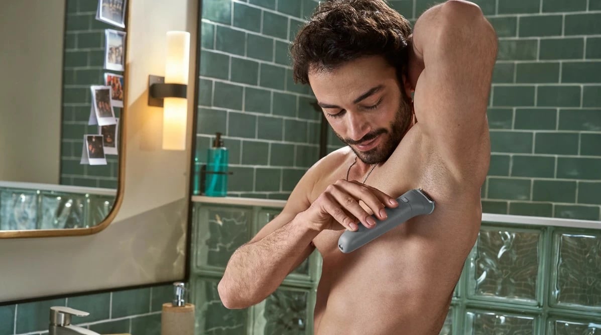 Trimmer trupi Philips Series 3000 BG3480/15, Wet & Dry, bateri 80 min, prerje 0.2 mm, krehra 2/3 mm, USB-A, gri