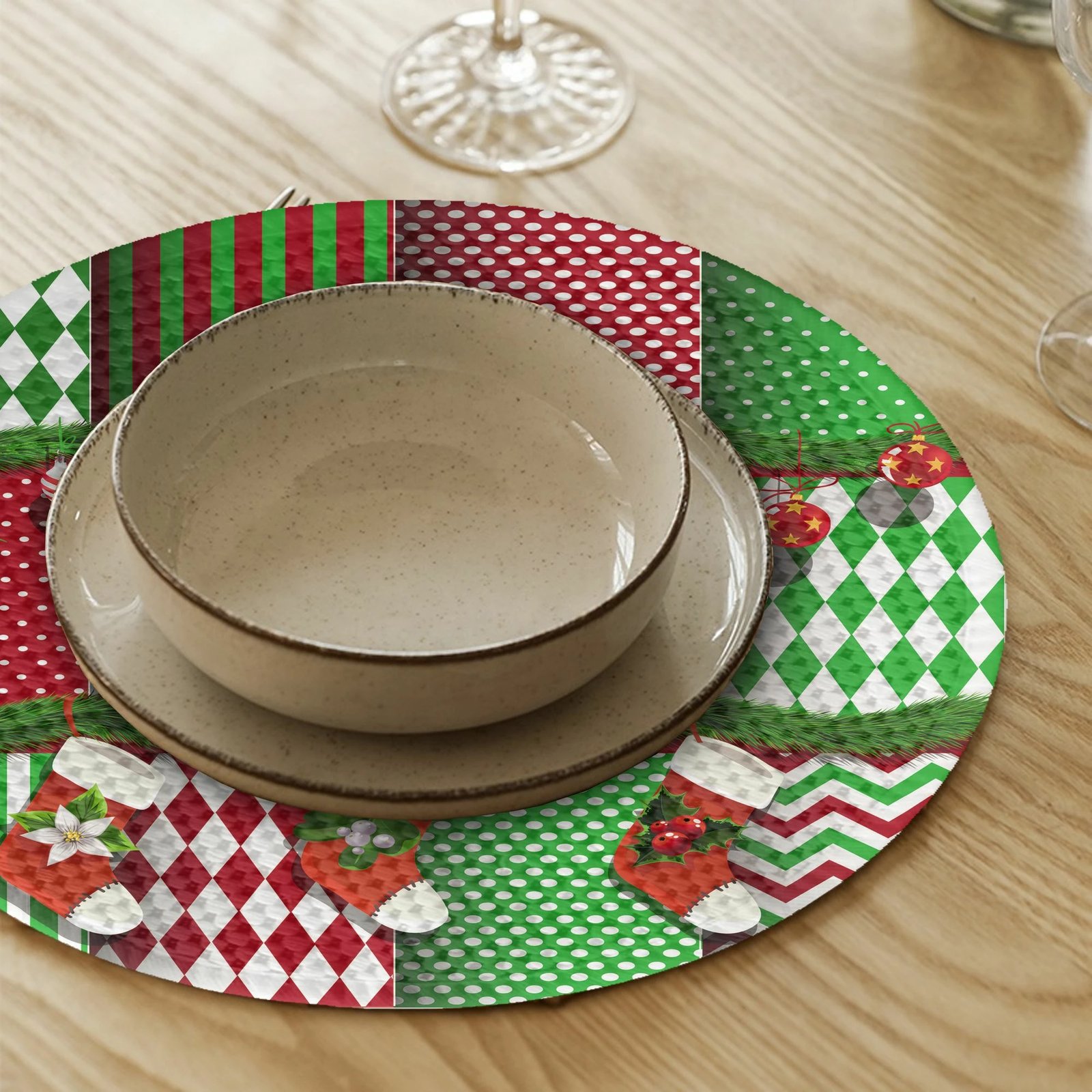 Set nënshtruesish tavoline, shumëngjyrësh, Hermia Concept, 3020Supla, 4 copë, 37cm