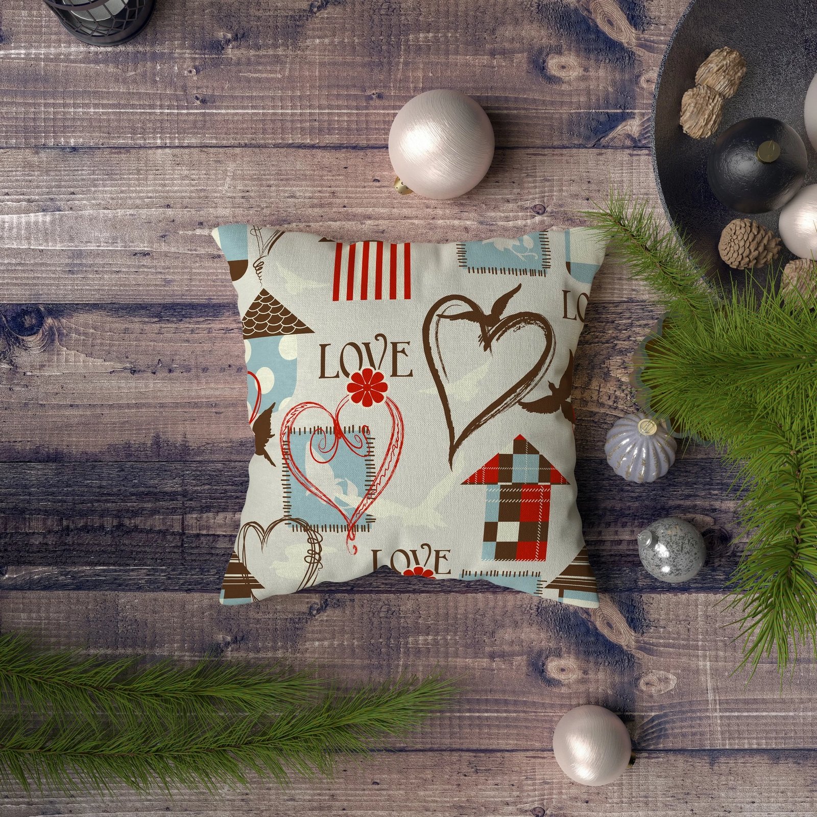 Jastëk dekorativ Aberto Design, NYXMAS058, shumëngjyrësh, 43x43cm