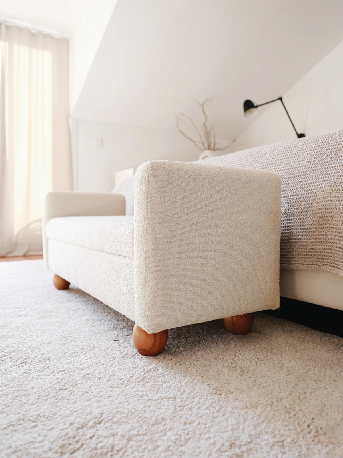 Stol TEDY me sandik, ngjyrë e bardhë, Atelier del Sofa