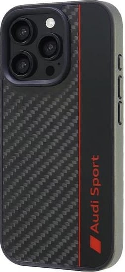 Mbështjellës Audi Carbon Fiber Stripe për iPhone 16 Pro 6.3", i zi
