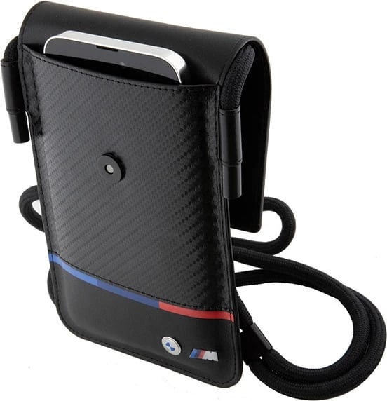 Çantë portofol BMW Carbon Tricolor Line, për celular, e zezë Çantë portofol BMW Carbon Tricolor Line, për celular, e zezë