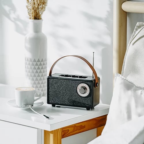 Altoparlant Bluetooth me radio FM, Adler, CR 1902, 5 W, Bluetooth 5.1, TWS, SD/USB/AUX, 5 orë playback, USB-C, e zezë