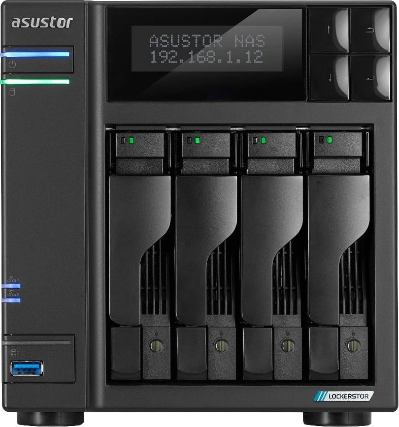 NAS ASUSTOR LOCKERSTOR 4 Gen2 AS6704T, Intel Celeron N5105, 4 GB RAM, 0 TB, i zi