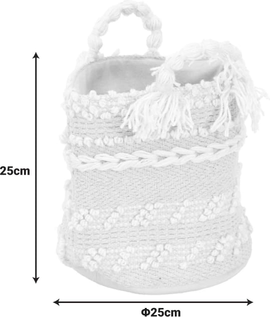 Shportë dekorative Fombra, pambuk dhe lesh, ecru, 25x25x25cm