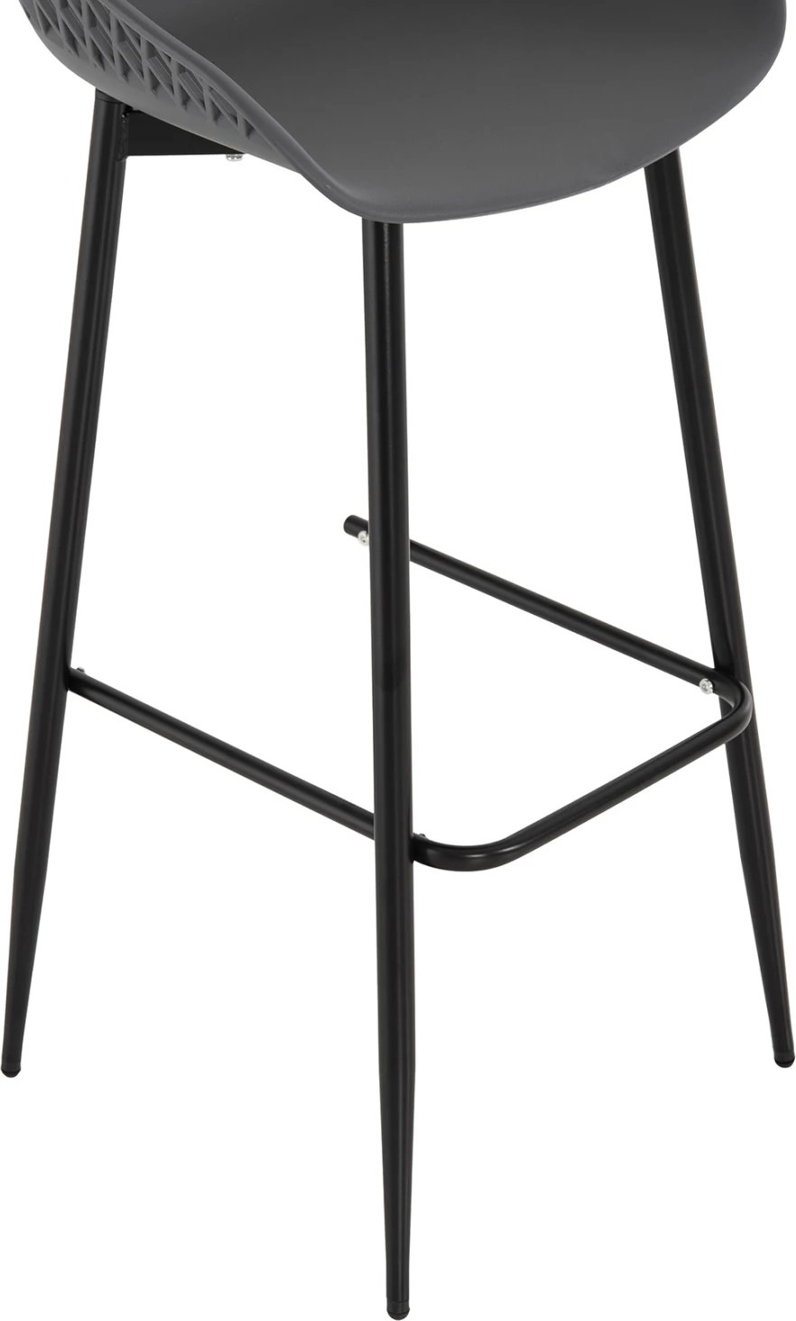 Karrige për bar AVAYA FH8686.20, polipropilen gri, këmbë metalike të zeza, 46x48x99H cm