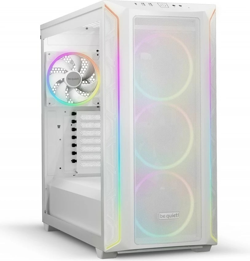 Kasë, be quiet!, Shadow Base 800 FX BGW64, Midi Tower ATX/E-ATX me ARGB, 4x 140mm fan, xham i kalitur, USB-C, e bardhë