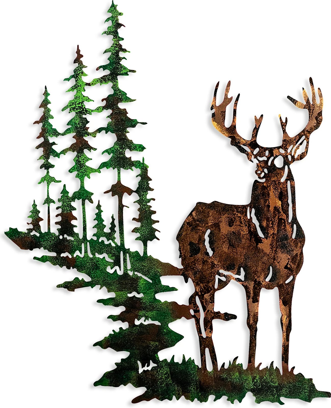 Aksesor dekorativ metalik për mur, Wallity, Dre 2, shumëngjyrësh, 65x79cm