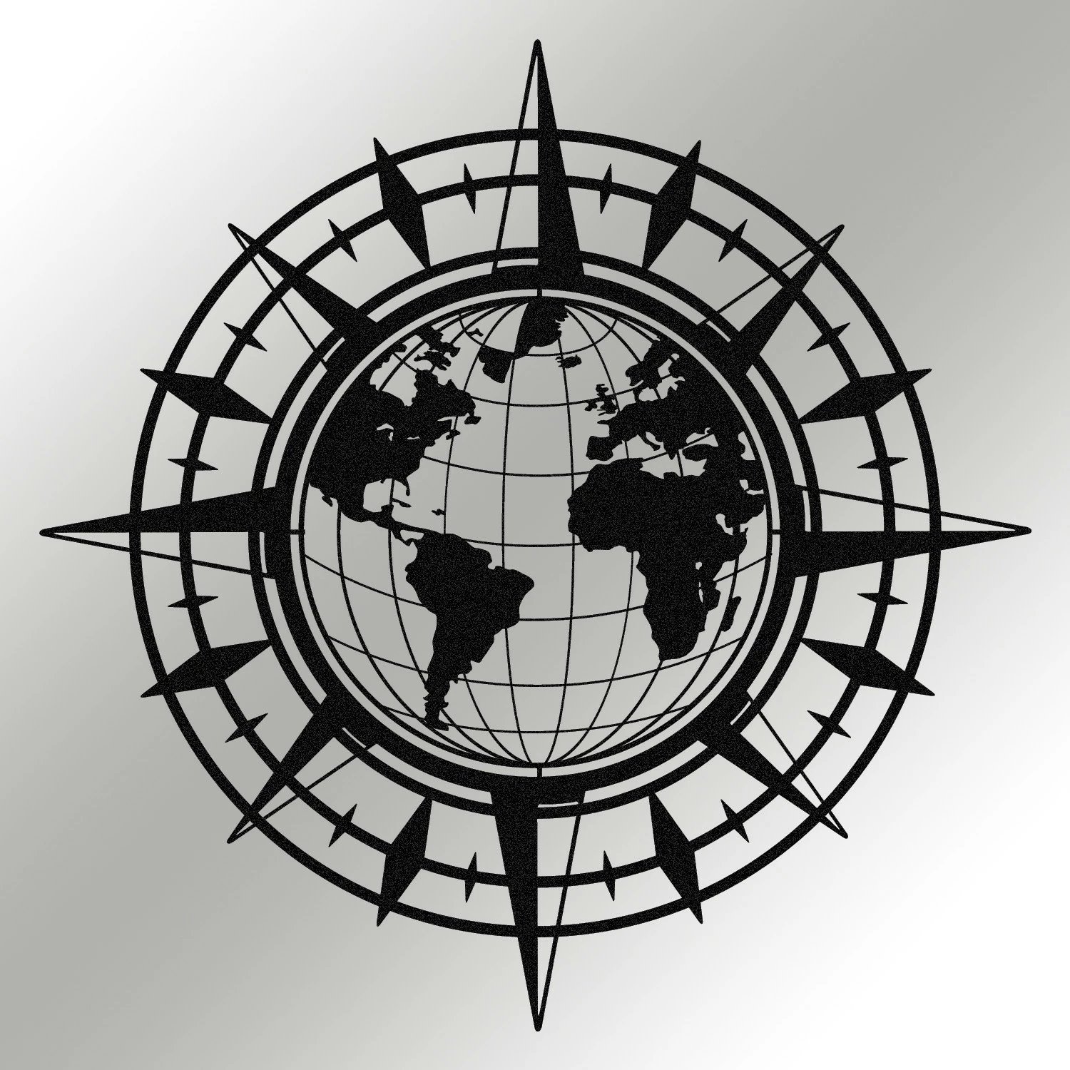 Aksesor dekorativ metalik për mur Wallity, Gercek Dunya, ngjyrë e zezë, 49x49cm