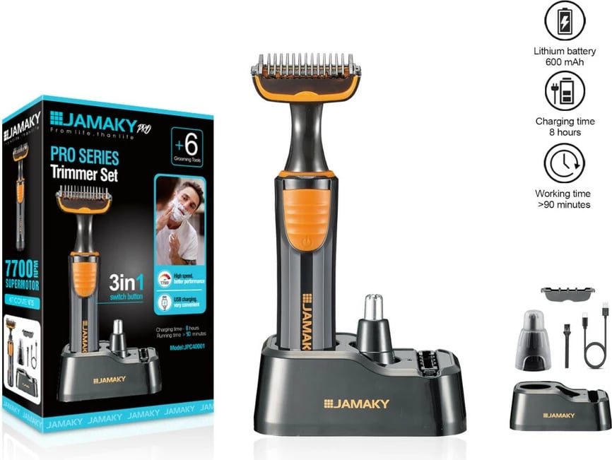 3 në 1 Seti për Kujdesin e Mjekrës, Fytyrës dhe Hundes! JAMAKY JPC40001