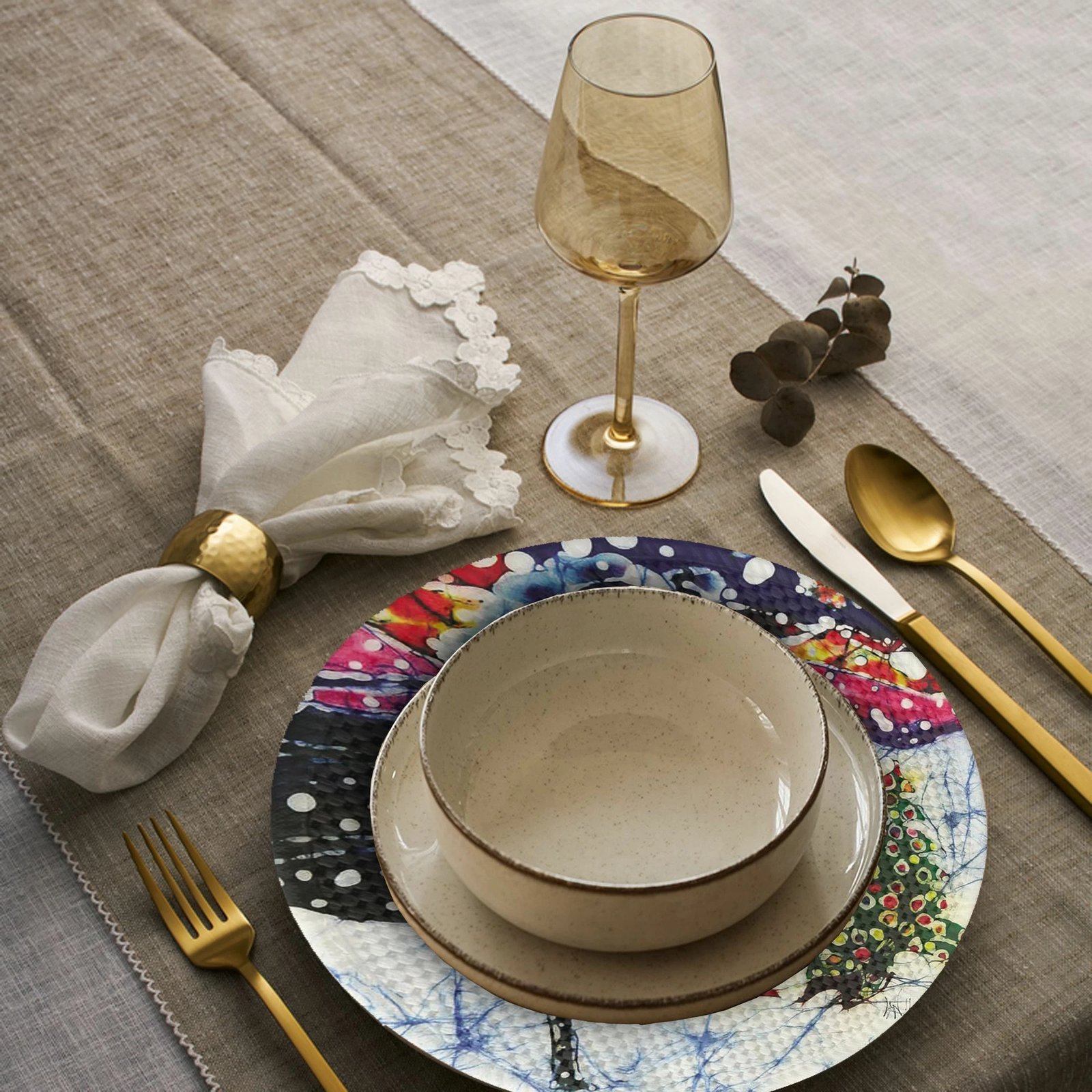 Set nënshtrues tavoline Hermia Concept, shumëngjyrësh, 37 cm, 4 copë, 3679Supla