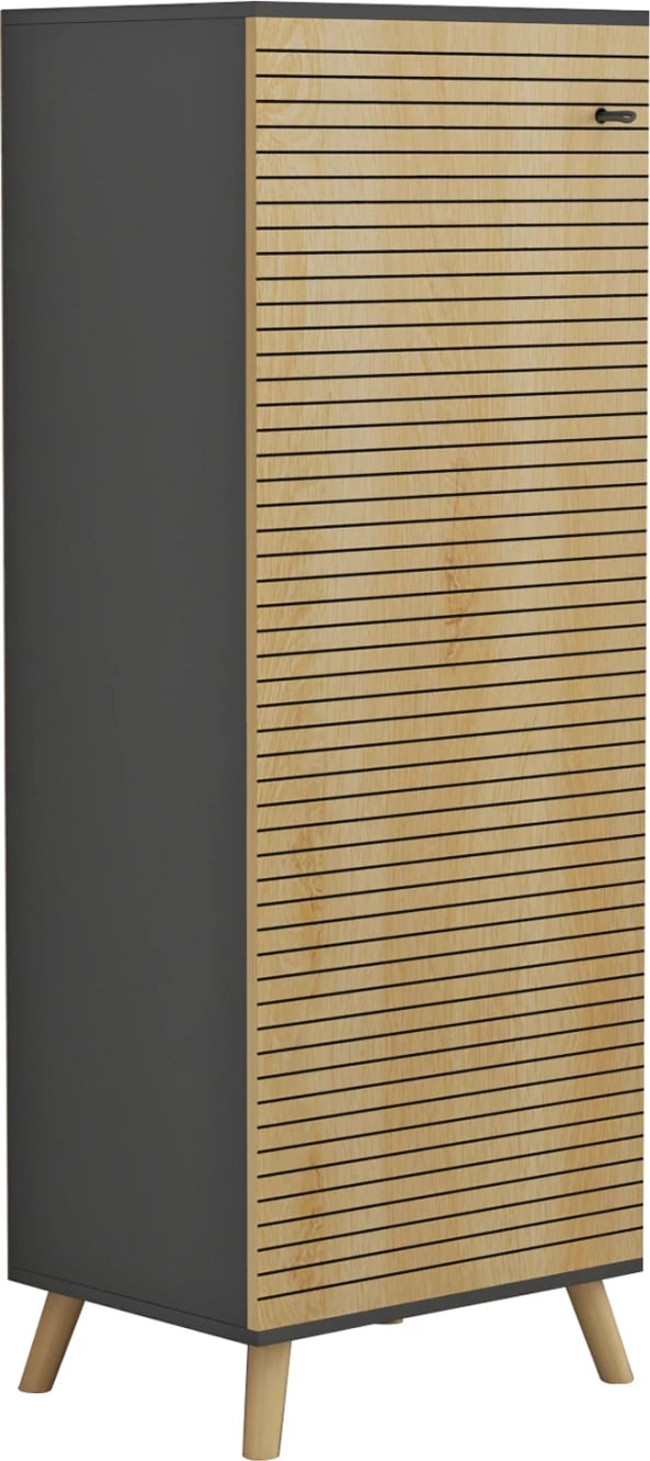 Dollap këpucësh ALVARO FH8954.15 melaminë, ngjyrë antracit-dru natyral, 50Χ38Χ135Hcm