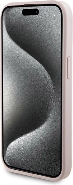 Mbështjellës Guess 4G Metal Logo me powerbank MagSafe 5000mAh për iPhone 15, Rozë, Set