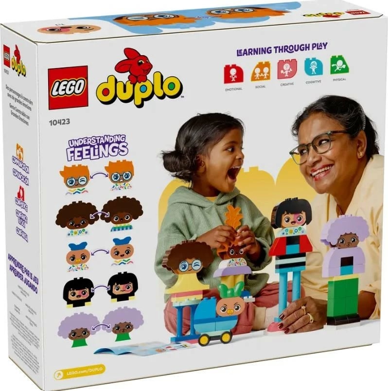 Set lodrash LEGO DUPLO 10423, figura me emocione, 71 pjesë, plastikë, shumëngjyrëshe
