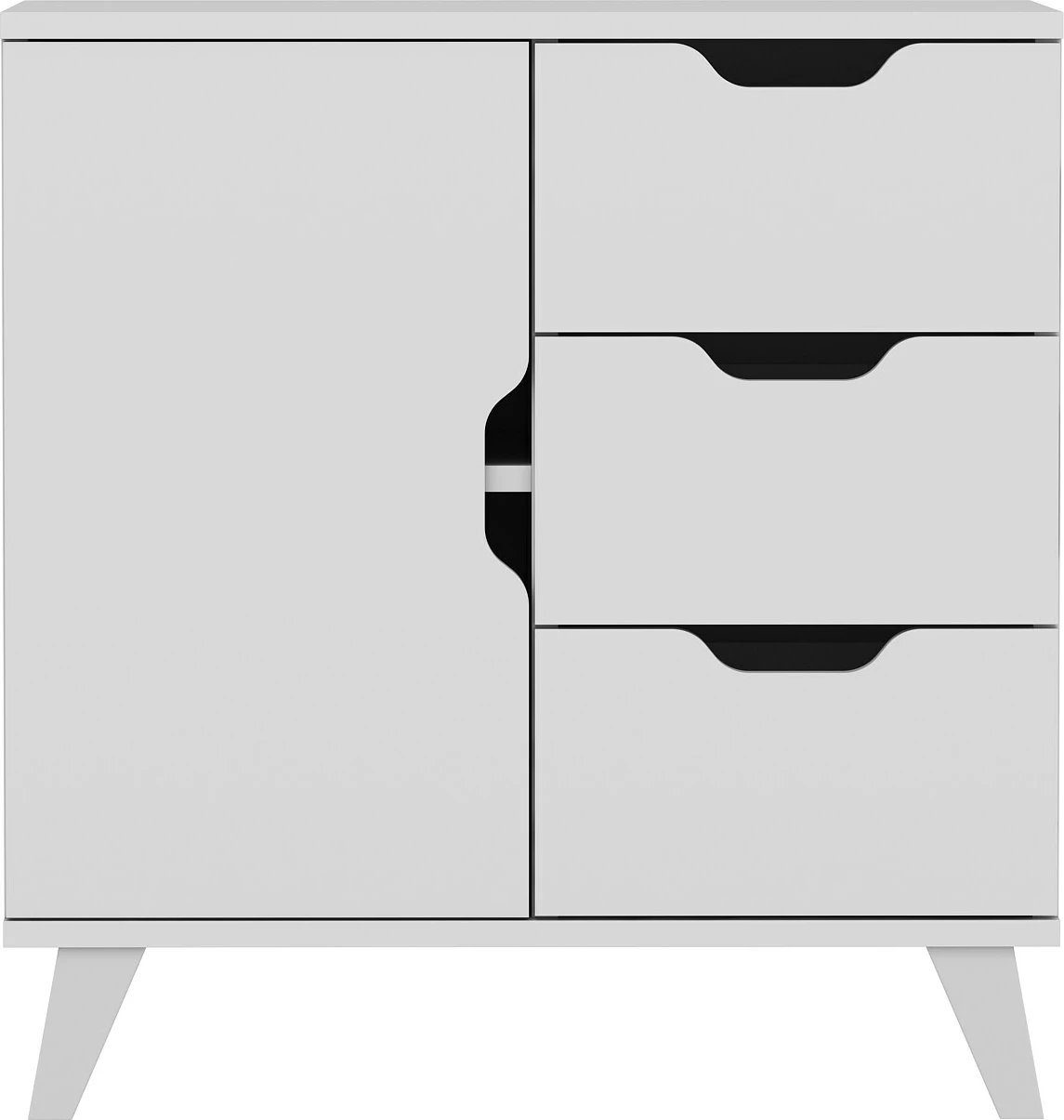 Komodë Skye Decor, Valencia 3+1, e bardhë