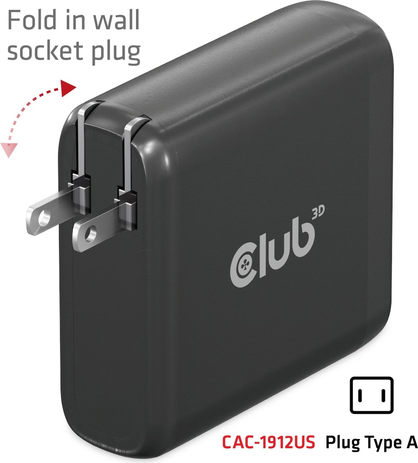 Karikues Club3D 2xUSB Type-C, 2xUSB Type-A, PD 100W, GaN, i zi