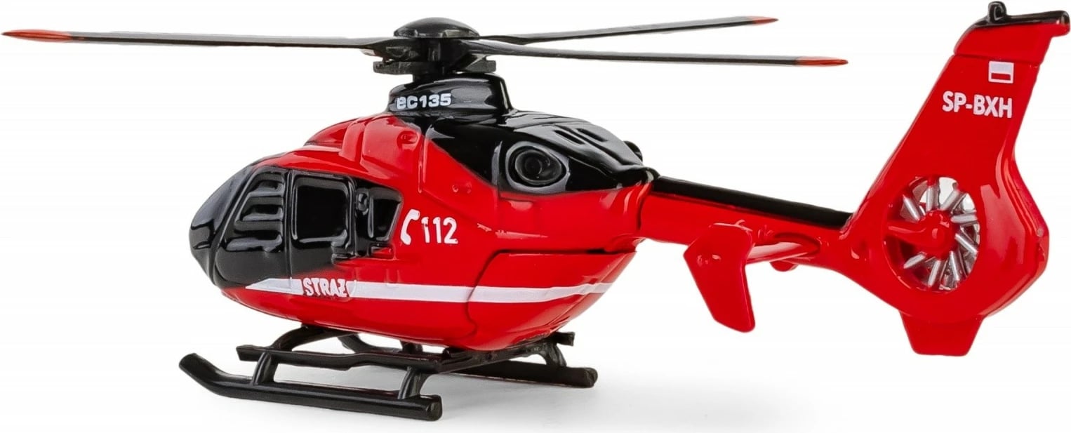 Helikopter lodër Daffi AIRBUS H135, model zjarrfikës, 1:100, Kuq