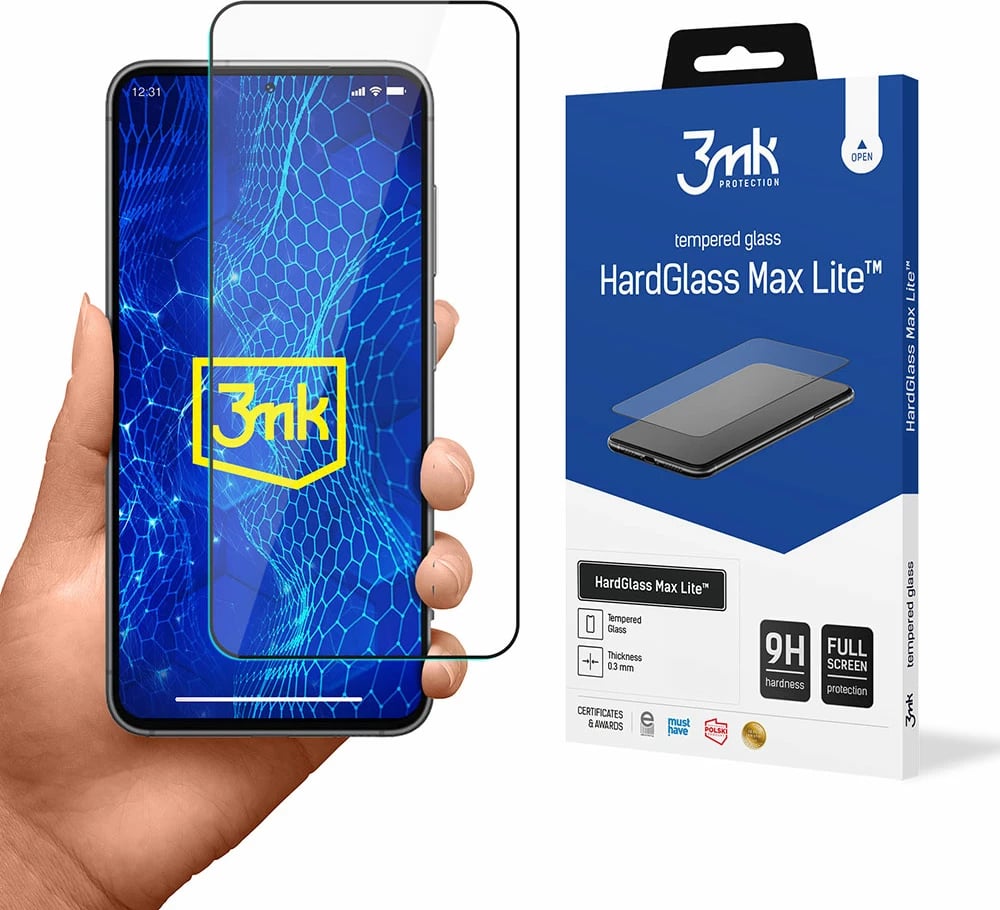 Xham mbrojtës 3mk HardGlass Max Lite për Samsung Galaxy S24+, i zi