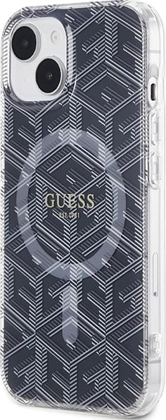 Mbështjellës Guess IML GCube MagSafe për iPhone 15 Plus / 14 Plus, i zi
