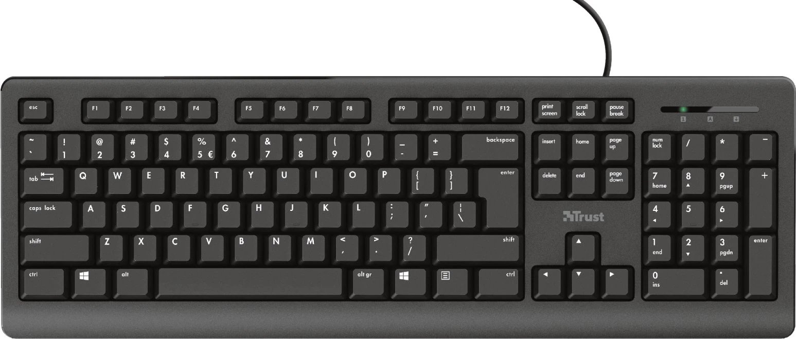 Tastierë Trust Primo, USB, QWERTY US English, e Zezë