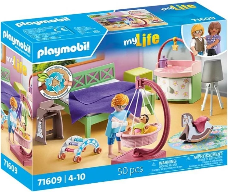 Set lodrash Playmobil My Life 71609, dhomë gjumi me kënd loje, 50 pjesë