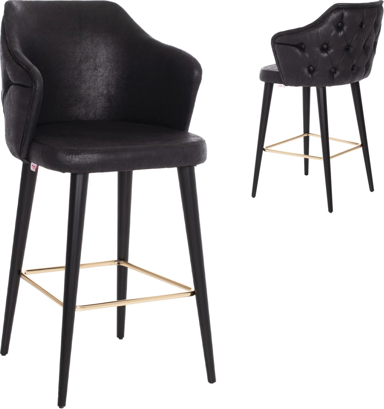 Karrige për bar profesionale FH9281.14, lloj NUBUCK, dru i zi, 50x62x108,5H cm