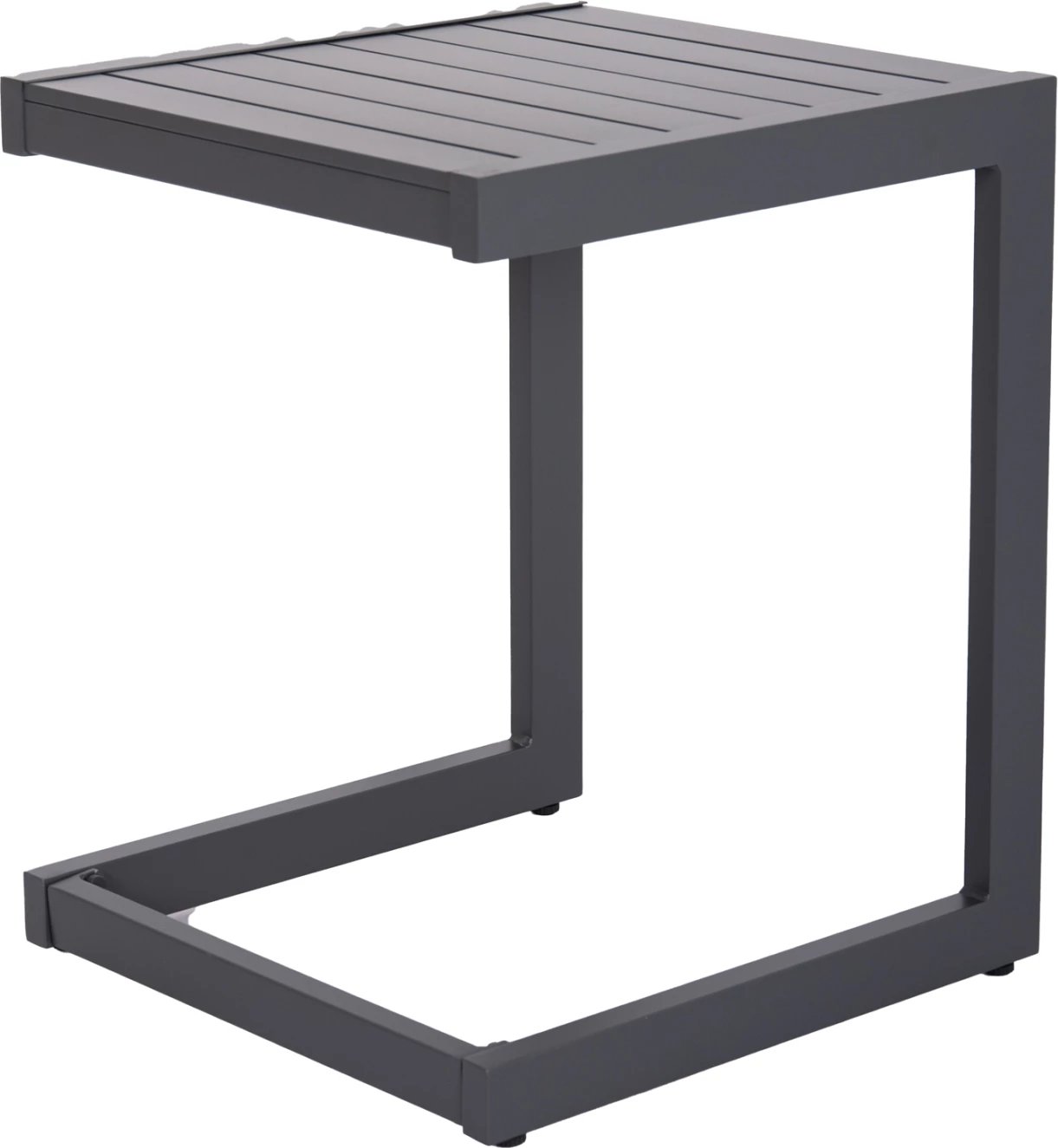 Tavolinë anësore për shezlong, alumin, ngjyrë gri e errët, BELLING FH6274.03, 42x43x53cm