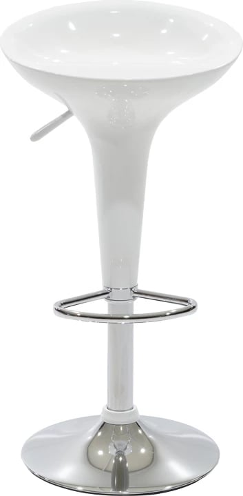 Karrige për bar Felice, e rregullueshme në lartësi, ngjyrë bardhë-krom, 40x43x84cm