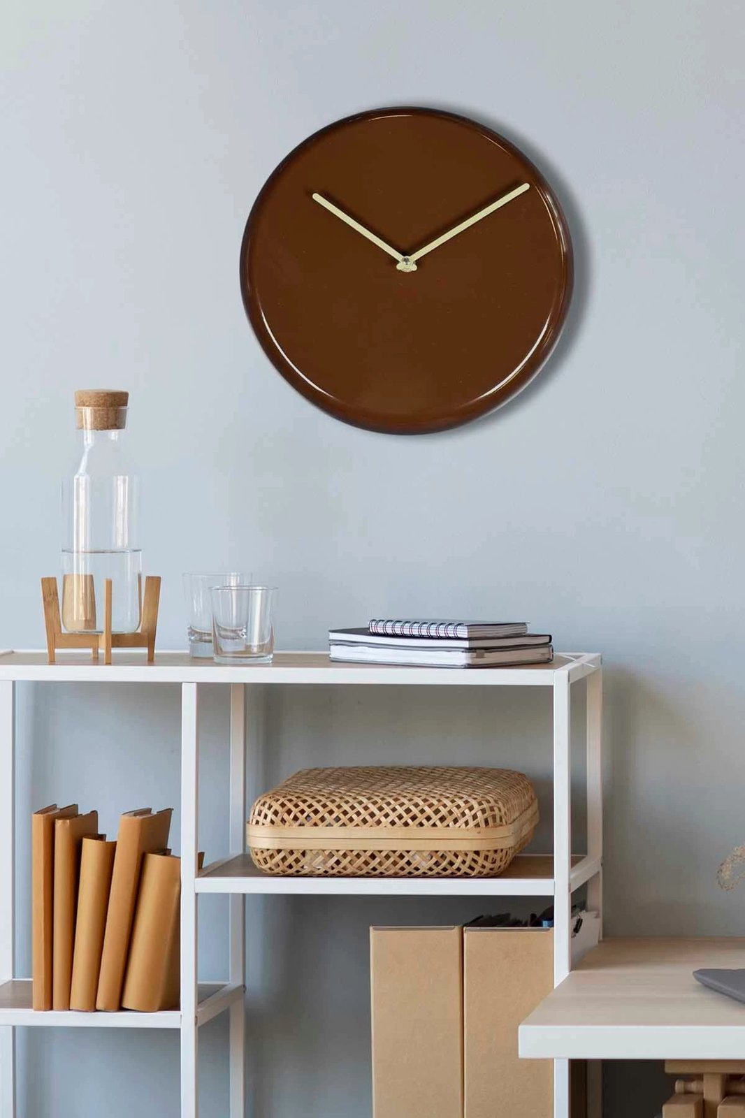 Orë muri dekorative metalike Wallity, ngjyrë kafe, 30cm