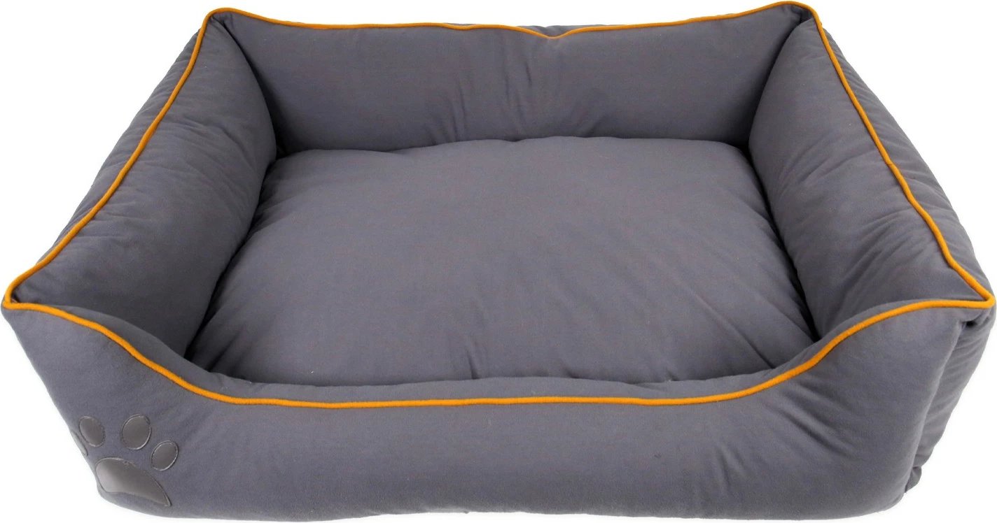 Shtrat për qen e mace Lucy, ngjyrë gri dhe mustardë, Paws & Whiskers, madhësia M