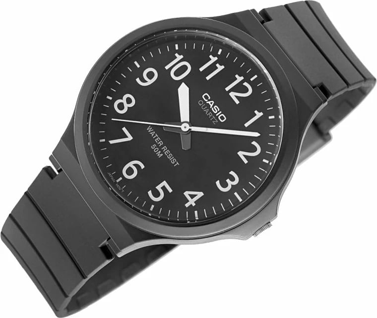 Orë dore për meshkuj Casio, e zezë