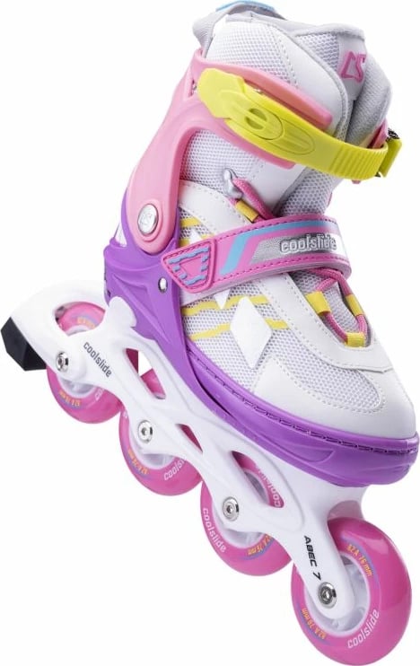 Rollera për fëmijë Coolslide, të bardha/vjollcë/rozë