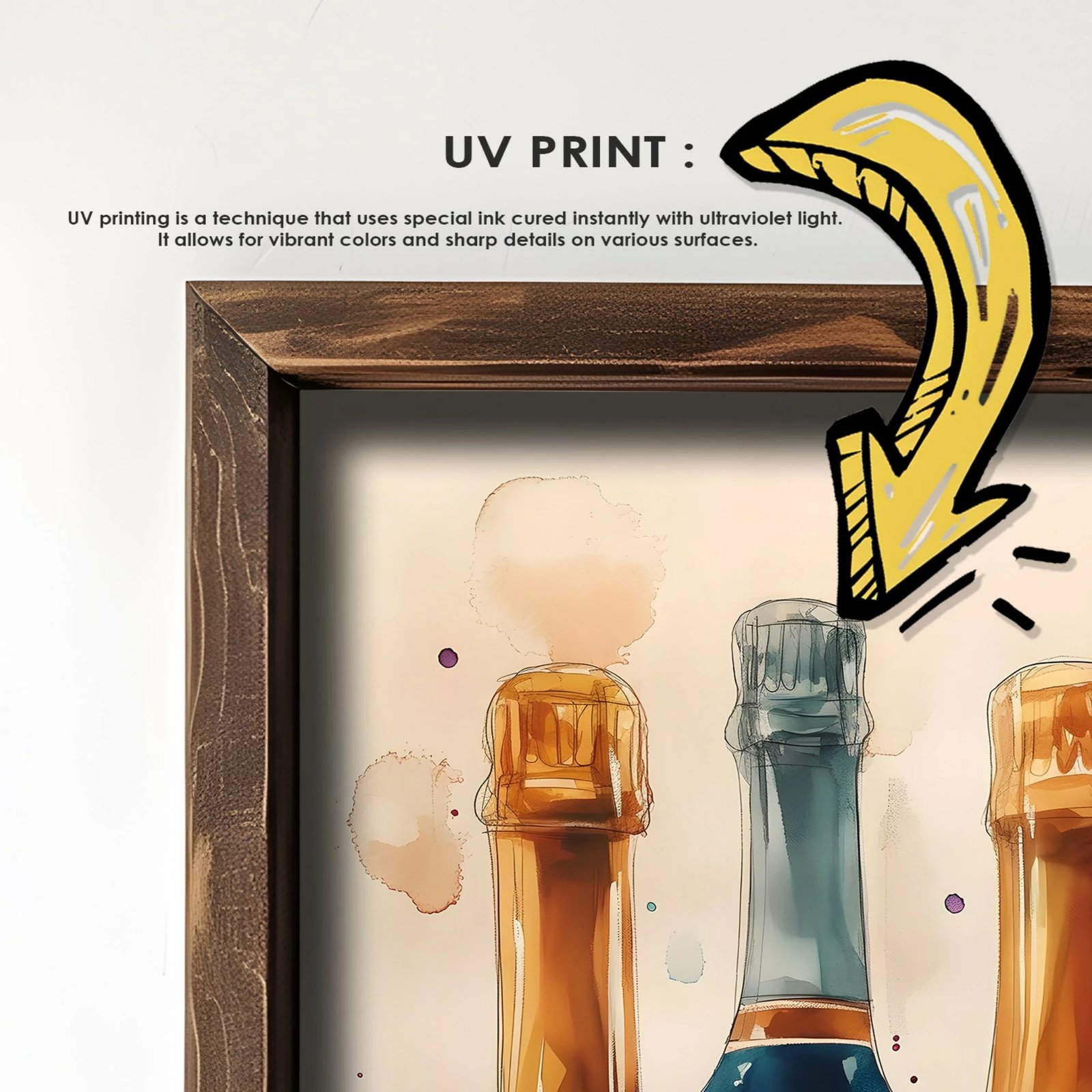 Pikturë dekorative me kornizë MDF, shumëngjyrëshe, Wallity GE212-L