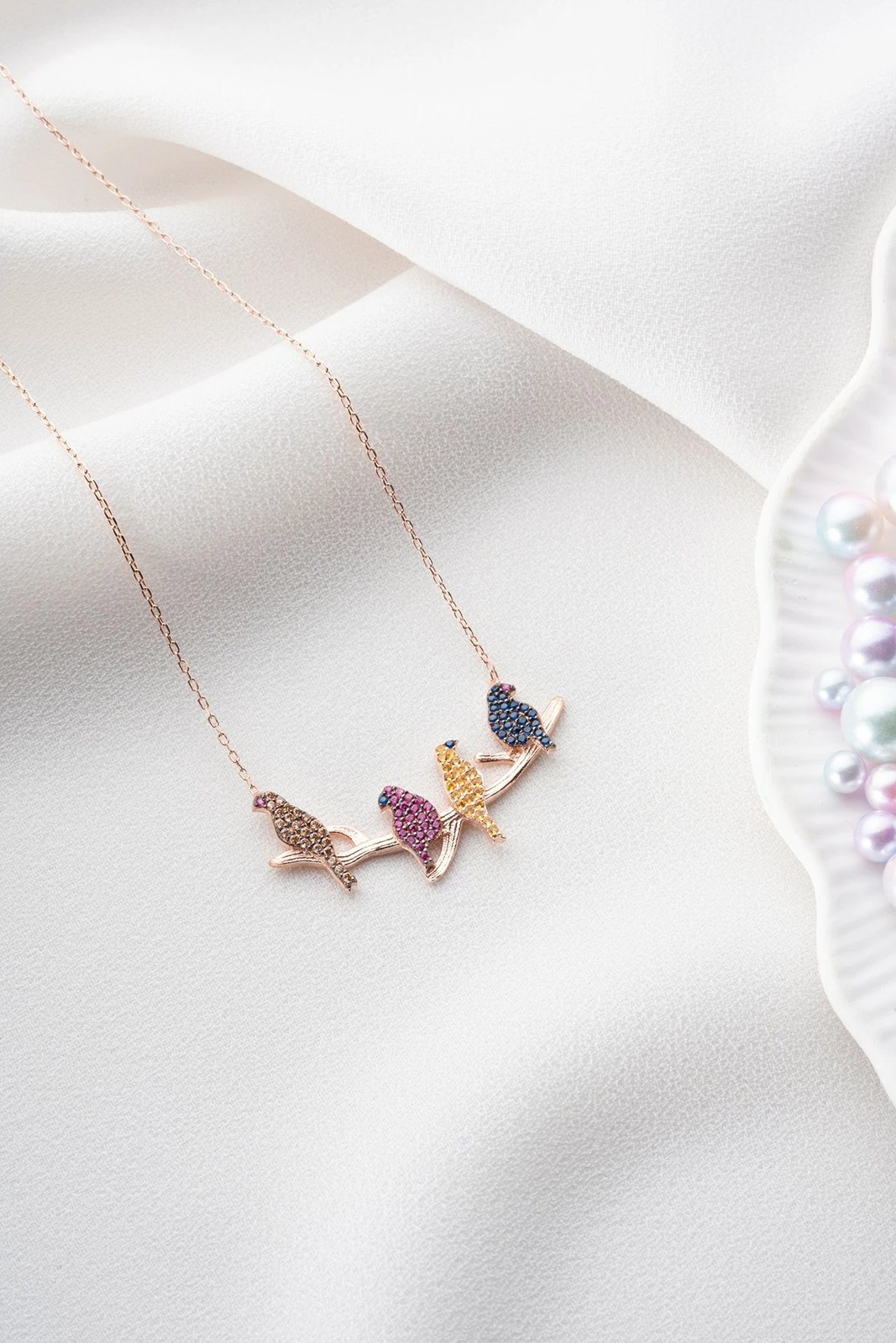 Varëse argjendi, ngjyrë rozë ari, kaltër navy dhe fuchsia, Jumeon, TRDYL679 Varëse argjendi, ngjyrë rozë ari, kaltër navy dhe fuchsia, Jumeon, TRDYL679