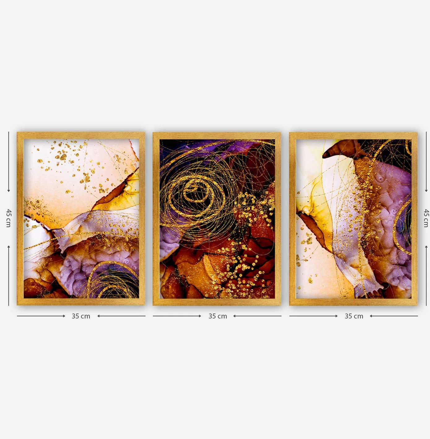 Pikturë dekorative me kornizë (3 copë), Wallity, 3AC165