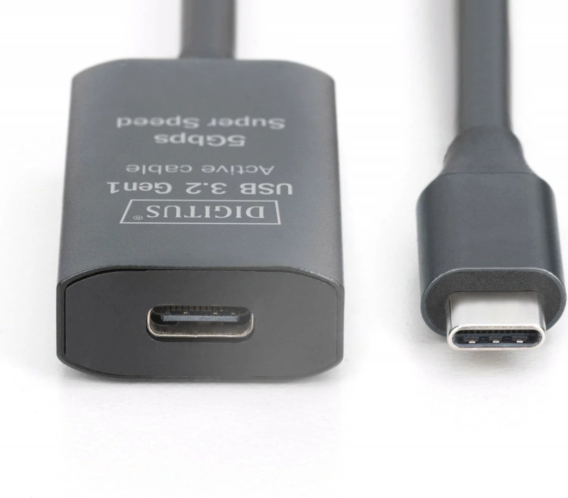 Kabllo zgjatues USB-C Digitus DA-73109, 10m, e zezë