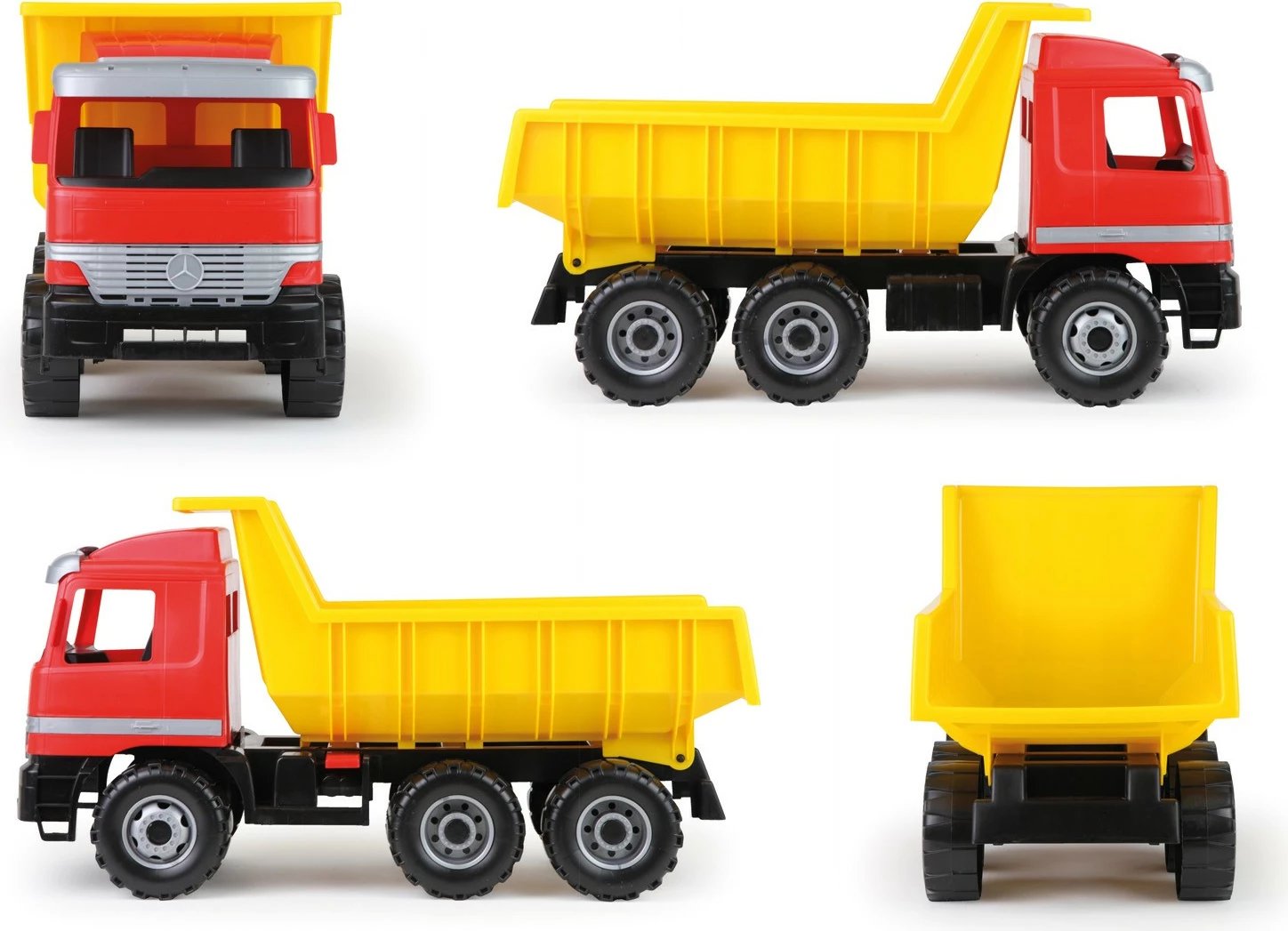 Kamion lodër Lena Mercedes Actros, 62 cm, plastik, Kuq/Verdhë