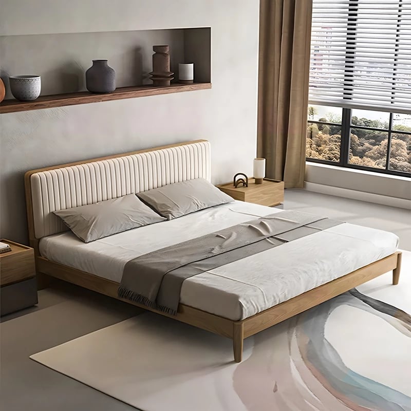 Krevat dopio Akva mdf ngjyrë natyrale 150x200cm