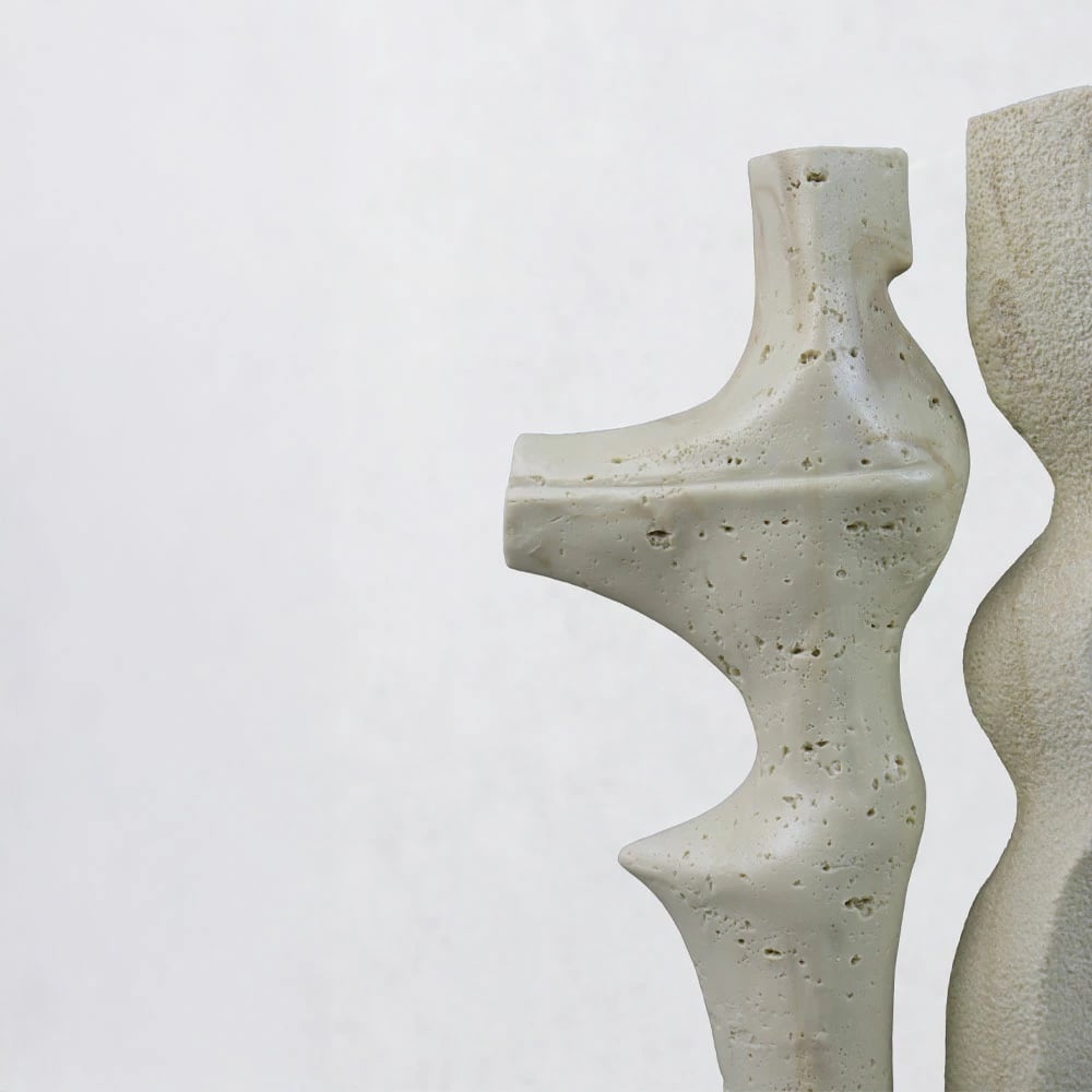 Dekor DUET I, rrëshirë, ngjyrë bezhë, 16x9x31.5cm