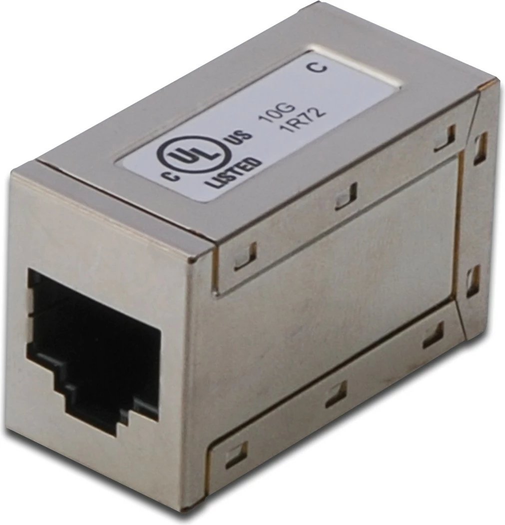 Adapter rrjeti Digitus CAT 6, RJ45 në RJ45, i mbrojtur, ngjyrë nikel