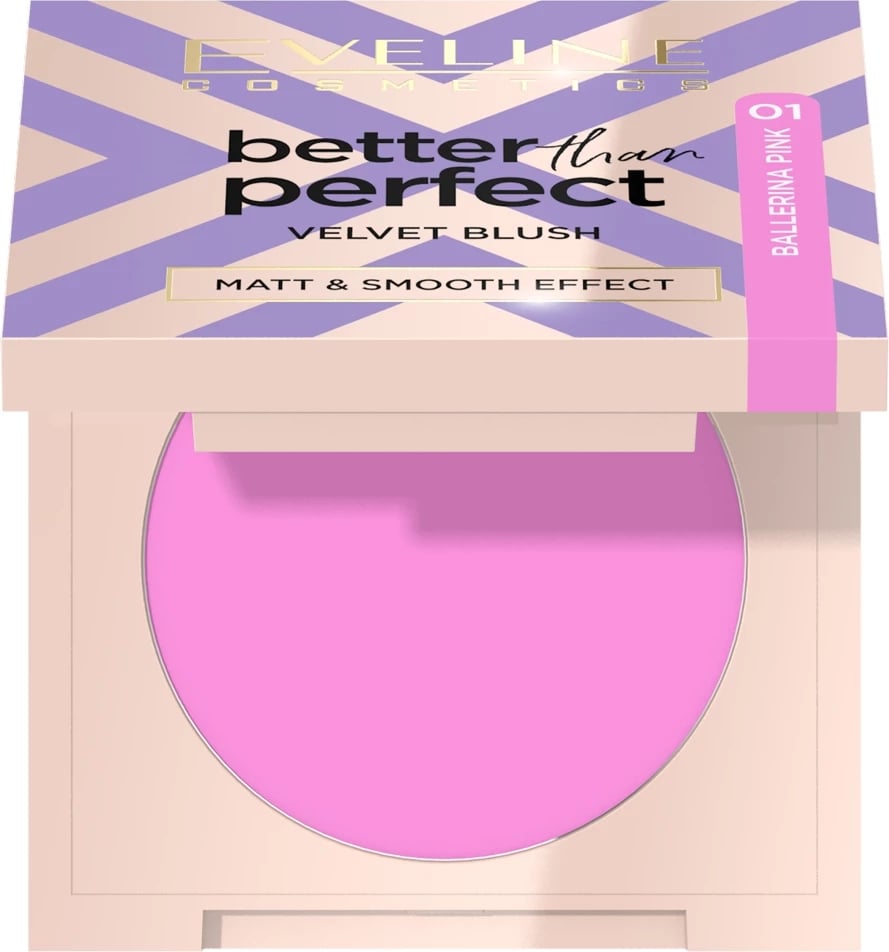 Blush për femra Eveline Cosmetics Better Than Perfect Velvet Blush pressed powder 01 Ballerina Pink, 2.3g